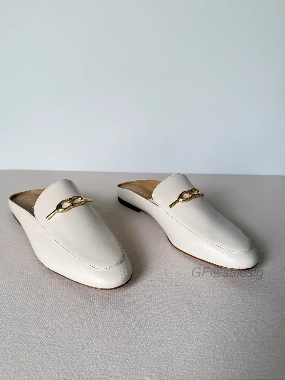 NWT Coach Sienna Leather Mule Loafers White Chalk Slip On Size 10 C5770